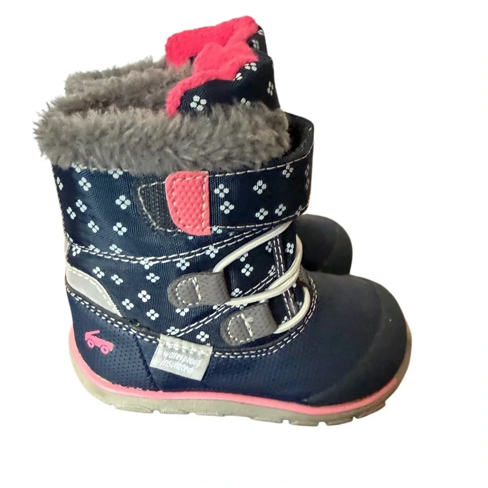 See Kai Run Navy and Pink Winter Boots-Size 5